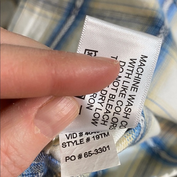 Orvis Soft Flannel Pearl Snap Men’s Button Shirt XL Cotton Western Blue Cream - Picture 8 of 8